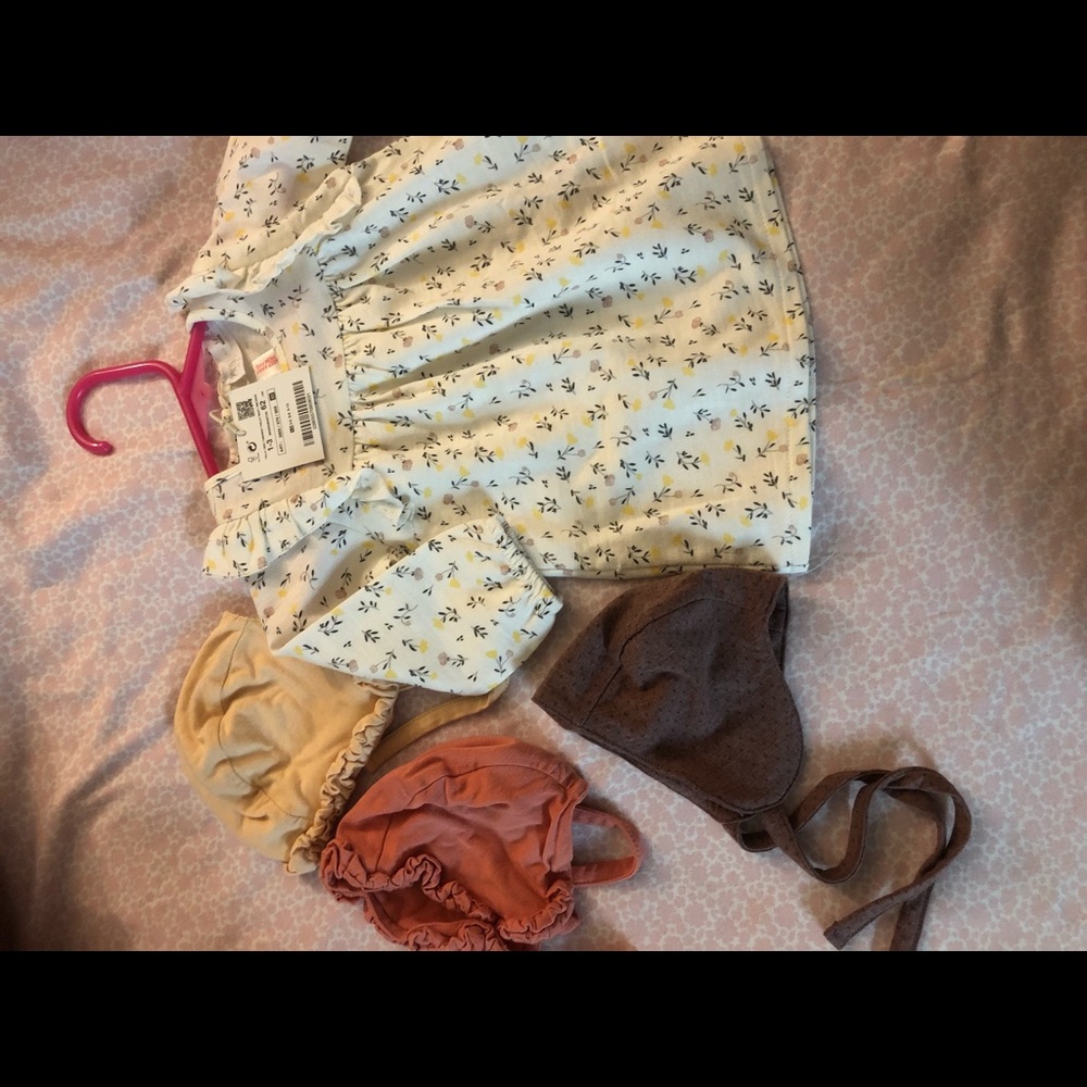 Zara blouse/dress & Bonnet bundle